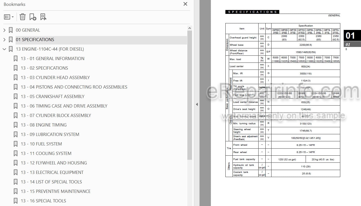 Photo 4 - Clark SF50-75SD L CMP50-75SD L Service Manual Forklift