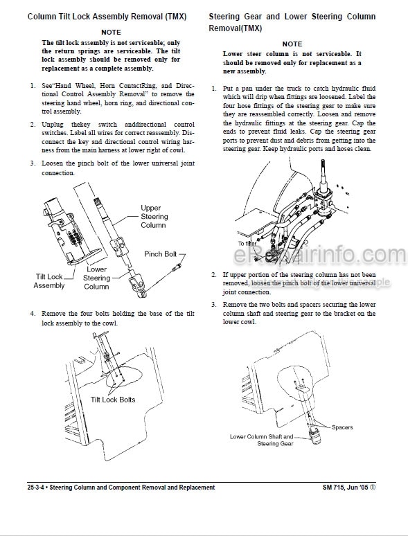 Photo 3 - Clark TMX12-25 EPX16-20S Service Manual Forklift SM715