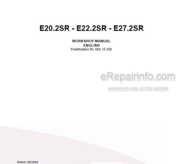 Photo 4 - Fiat Kobelco E20.2SR E22.2SR E27.2SR Workshop Manual Compact Excavator 604.13.358