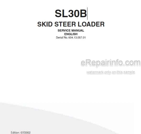 Photo 4 - Fiat Kobelco SL30B Service Manual Skid Steer Loader 604.13.057.01