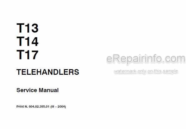 Photo 5 - Fiat Kobelco T13 T14 T17 Service Manual Telehandler 604.02.395.01