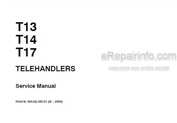 Photo 5 - Fiat Kobelco T13 T14 T17 Service Manual Telehandler 604.02.395.01