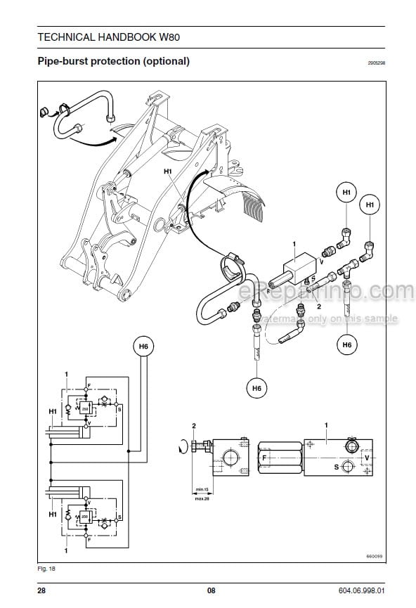 Photo 5 - Fiat Kobelco W80 Technical Handbook And Option Wheel Loader 604.06.998.02