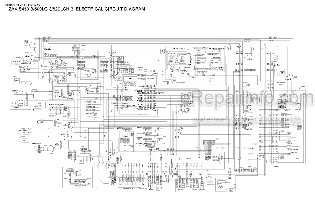 Photo 5 - Hitachi Zaxis 450-3 450LC-3 470H-3 470LCH-3 500LC-3 520LCH-3 Workshop Manual Hydraulic Excavator W1J1-E00