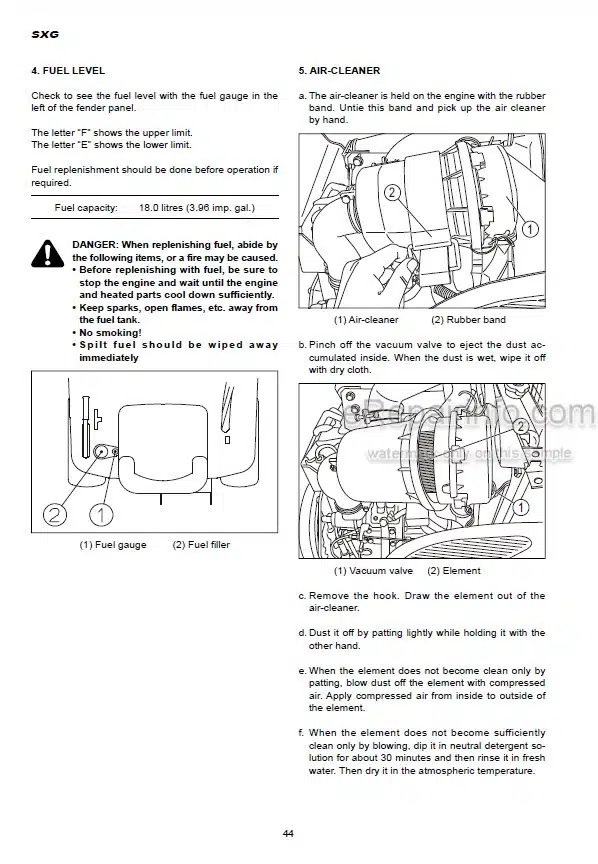 Photo 13 - Iseki SXG216 Operation Manual Diesel Riding Mower 1106-01-XXX