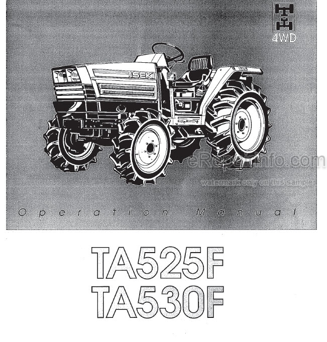 Photo 4 - Iseki TA525F TA530F Operators Manual Tractor