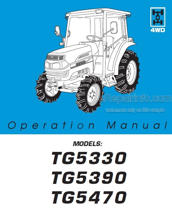 Photo 5 - Iseki TG5330 TG5390 TG5470 Operation Manual Tractor 0609-01-000