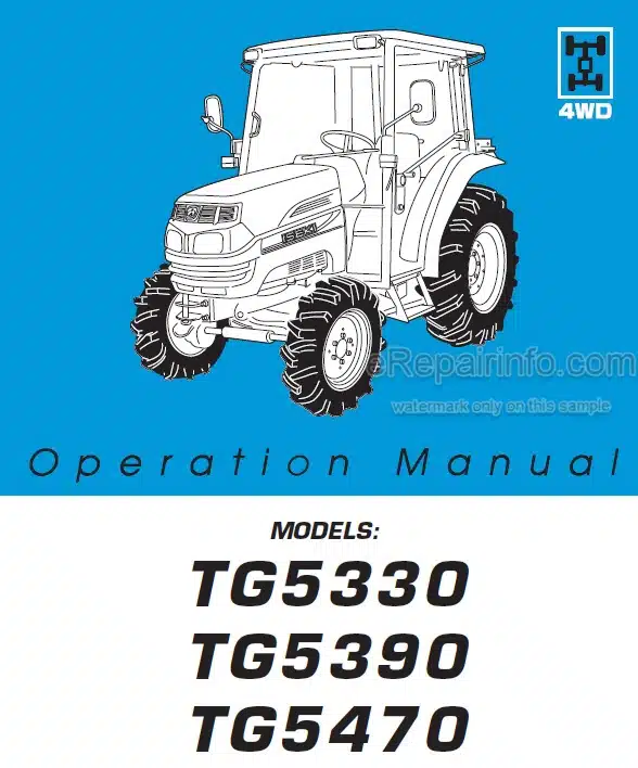Photo 5 - Iseki TG5330 TG5390 TG5470 Operation Manual Tractor 0609-01-000