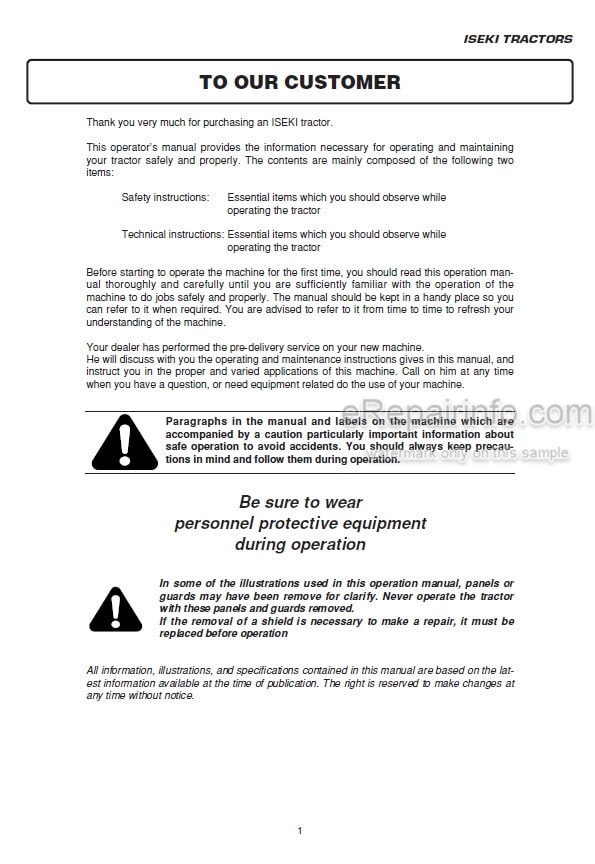 Photo 4 - Iseki TH4330 TH4290 TH4260 Operators Manual Tractor