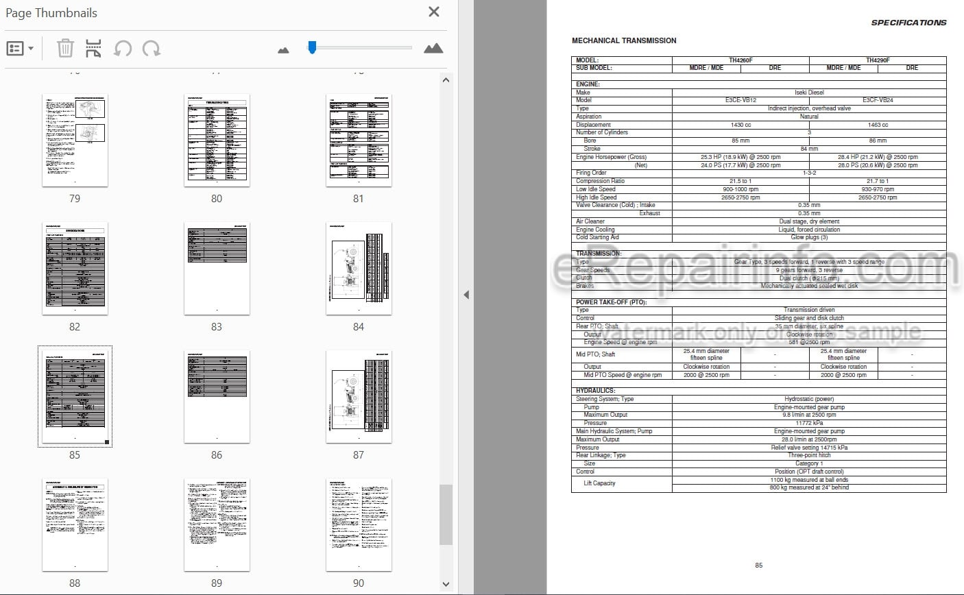 Photo 3 - Iseki TH4330 TH4290 TH4260 Operators Manual Tractor