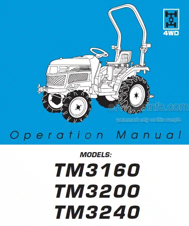 Photo 5 - Iseki TM3160 TM3200 TM3240 Operation Manual Tractor 0312-01-300