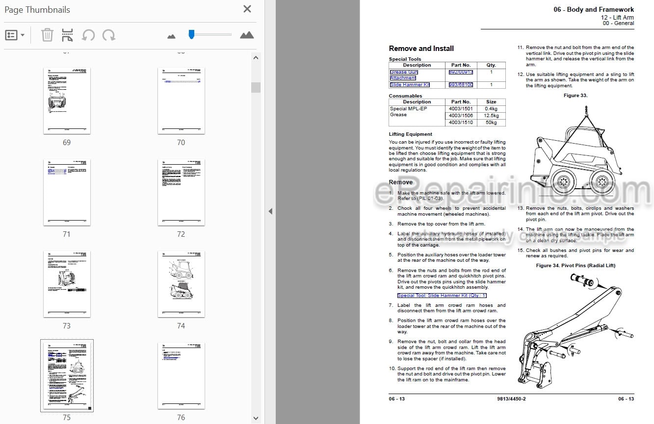 Photo 3 - JCB 135HD 155HD Service Manual Skid Steer Loader 9813-4450