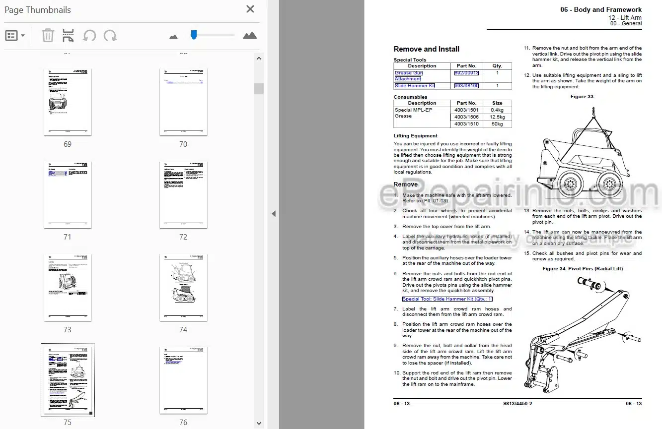 Photo 3 - JCB 135HD 155HD Service Manual Skid Steer Loader 9813-4450