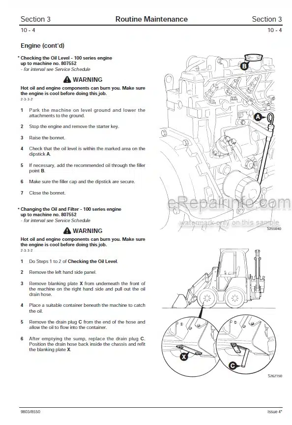 Photo 11 - JCB 1CX 208S Service Manual Backhoe Loader 9803-8550