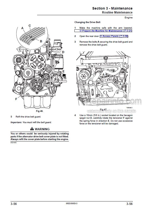 Photo 5 - JCB 225 225T 260 260T 280 300 300T 320T 330 Service Manual Skid Steer Loader 9803-9950