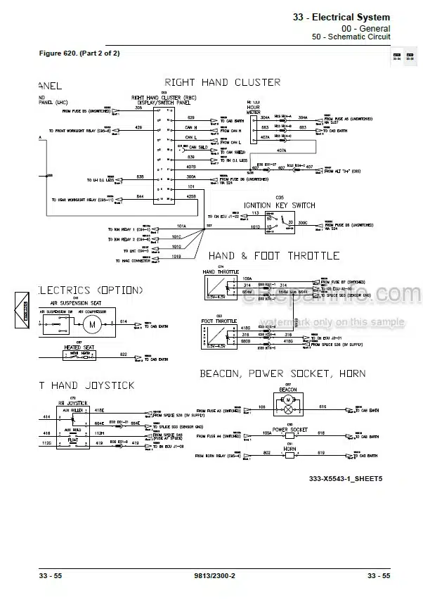 Photo 6 - JCB 225 225T 260 260 280 300 300T 320T 330 Service Manual Skid Steer Loader 9813-2300