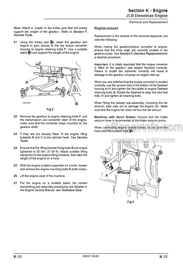 Photo 6 - JCB 2CX 2CXU 210S 210SU Service Manual Backhoe Loader 9803-7130