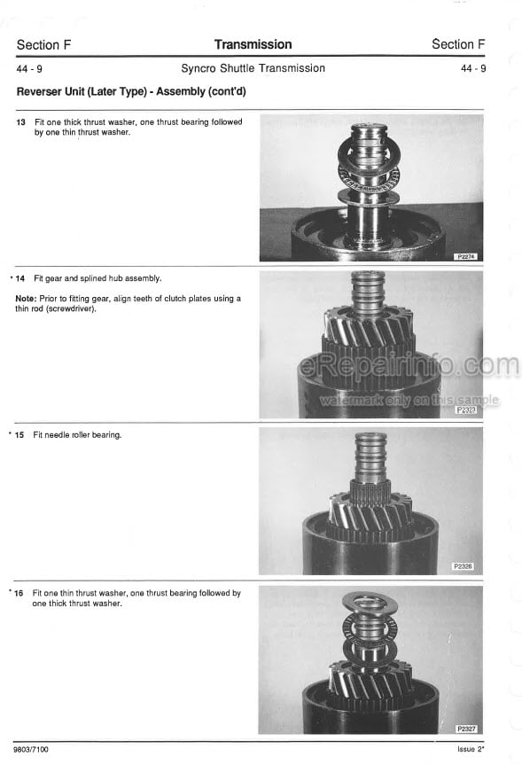 Photo 11 - JCB 2CX Service Manual Backhoe Loader 9803-7100