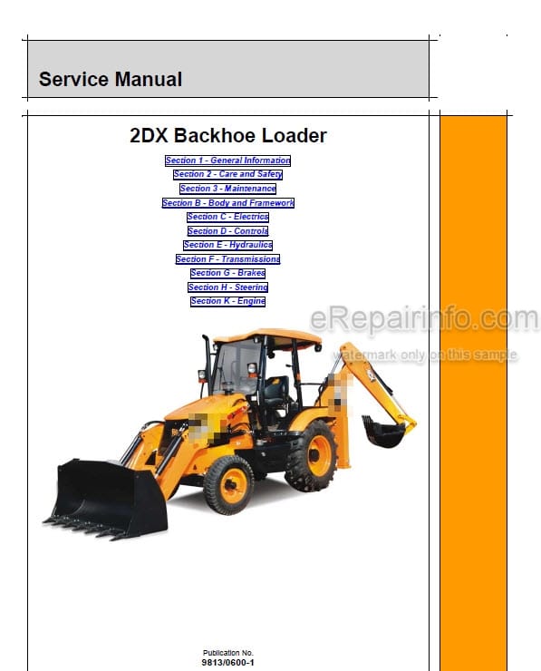 Photo 5 - JCB 2DX BSIII Service Manual Backhoe Loader 9813-0600