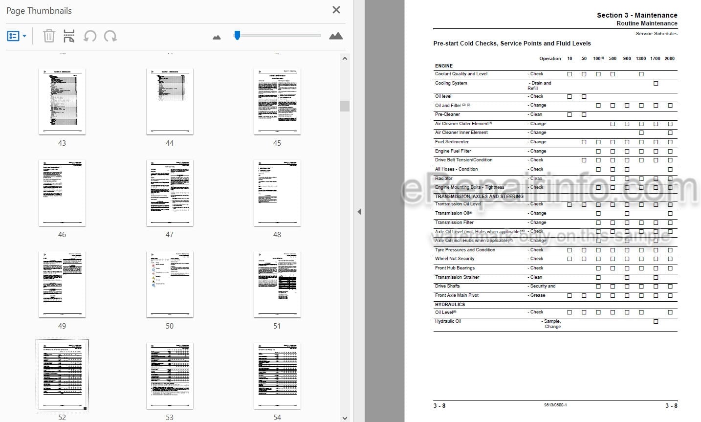 Photo 4 - JCB 2DX BSIII Service Manual Backhoe Loader 9813-0600