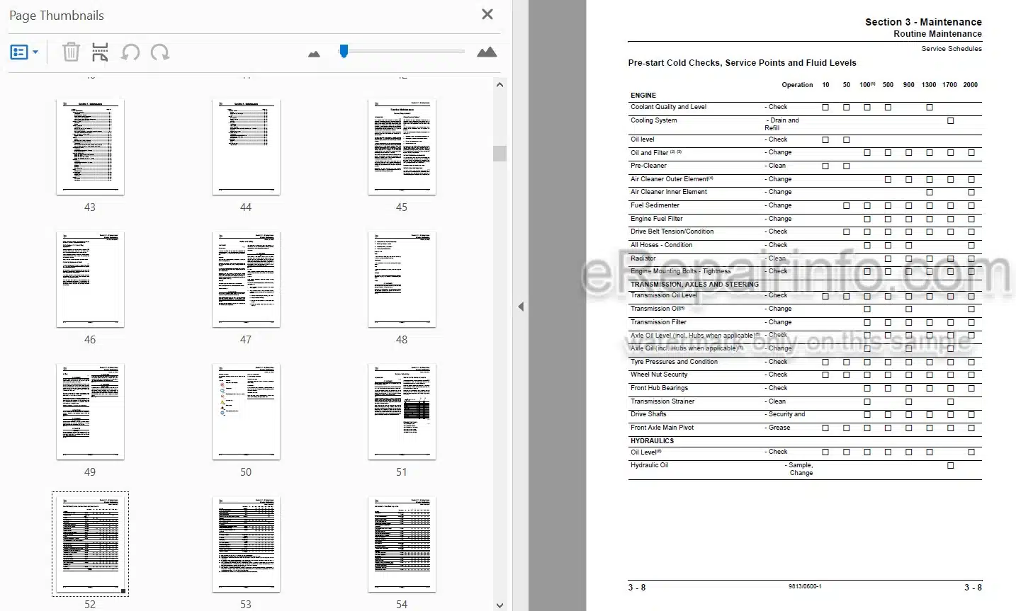 Photo 4 - JCB 2DX BSIII Service Manual Backhoe Loader 9813-0600