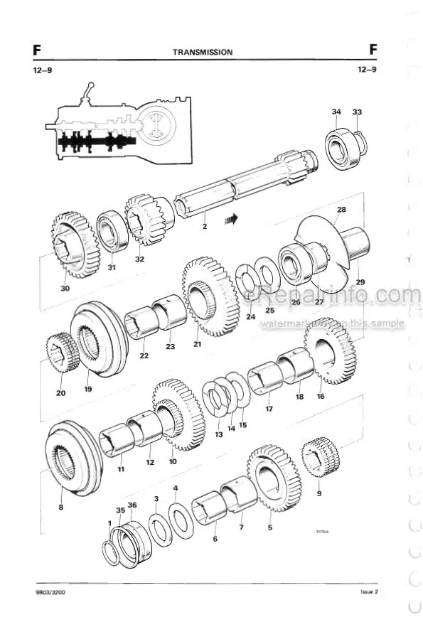 Photo 3 - JCB 2D 2DS 3 3C 3CS 3D 700 Service Manual Excavator Loader 9803-3200