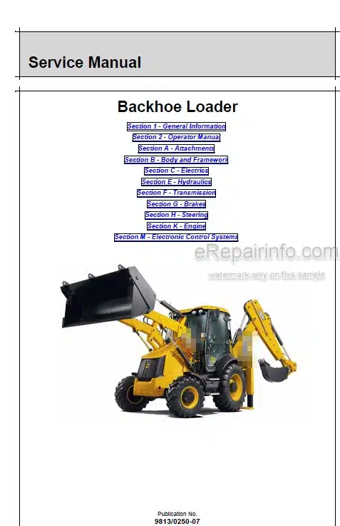 Photo 5 - JCB 3CX T4F 4CX T4F Service And Operators Manual Backhoe Loader 9813-0250