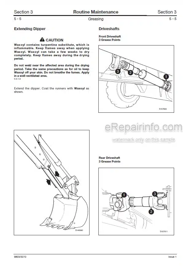 Photo 3 - JCB 3CX 4CX 214 215 217 Service Manual Backhoe Loader 9803-3270