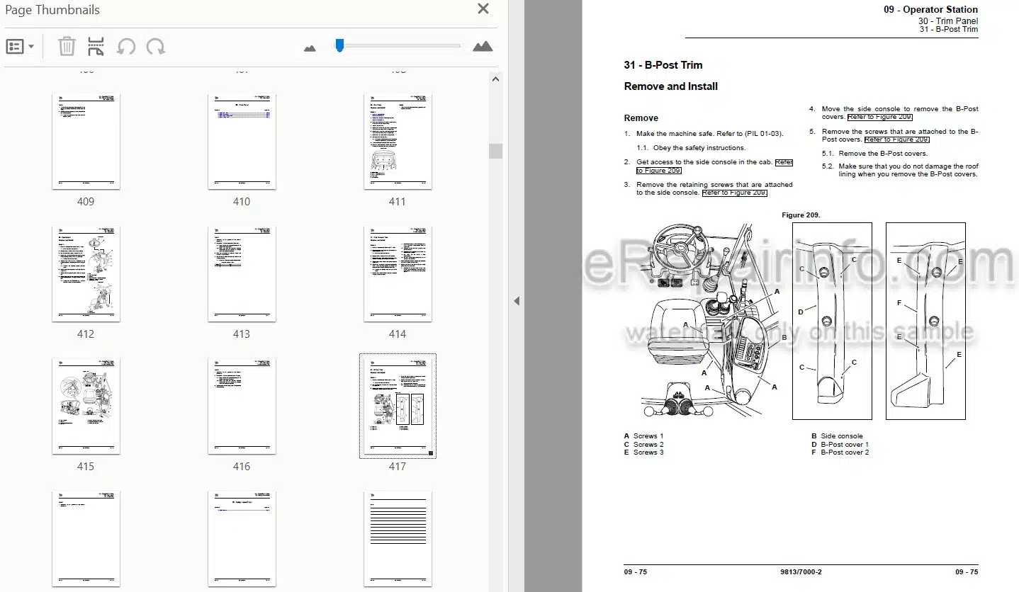 Photo 3 - JCB 3CX 4CX 5CX Service Manual Backhoe Loader 9813-7000