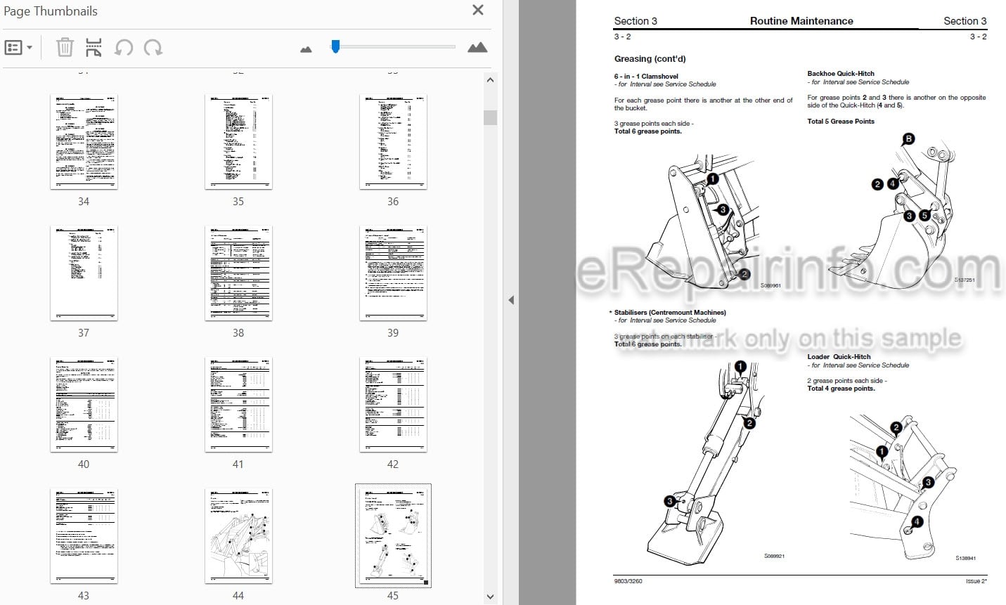 Photo 5 - JCB 3CX 4CX Service Manual Backhoe Loader 9803-3260