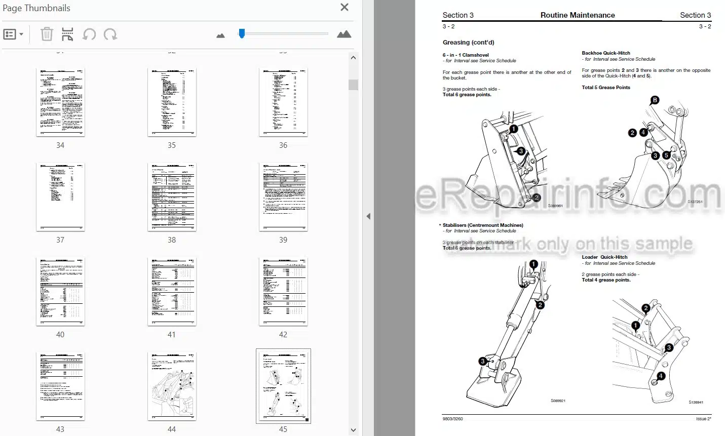 Photo 5 - JCB 3CX 4CX Service Manual Backhoe Loader 9803-3260