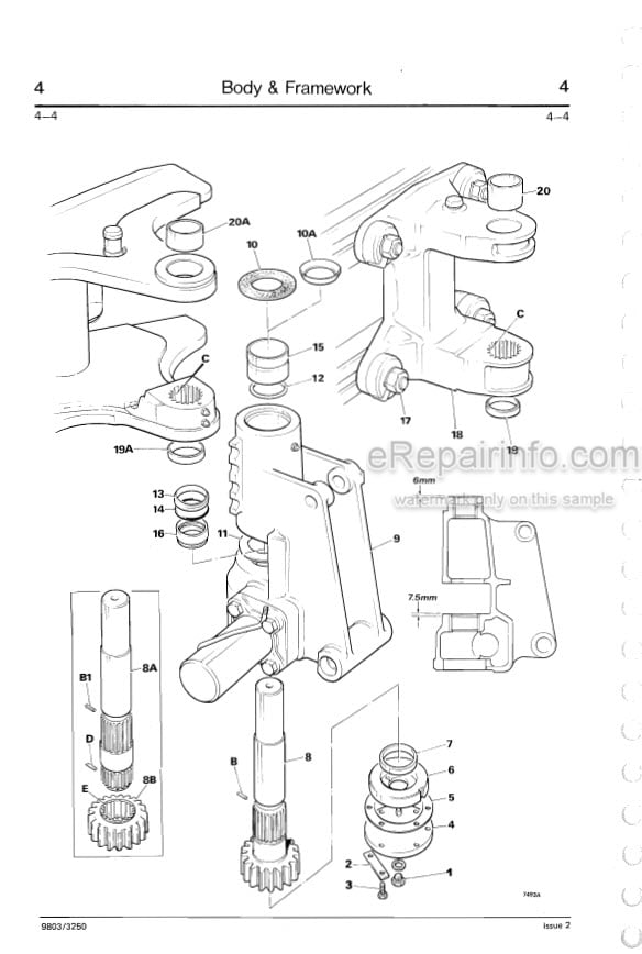 Photo 6 - JCB 3CX 4CX Service Manual Excavator Loader 9803-3250