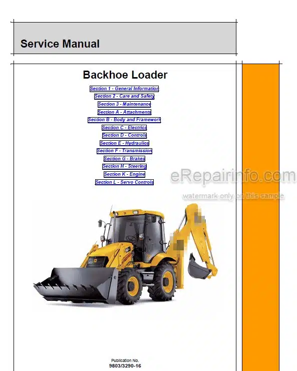 Photo 5 - JCB 3C 3CX 4CX Service Manual Backhoe Loader 9803-3290