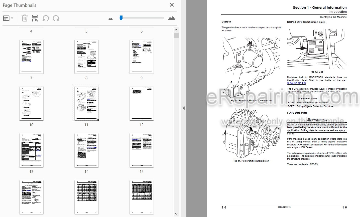 Photo 4 - JCB 3C 3CX 4CX Service Manual Backhoe Loader 9803-3290