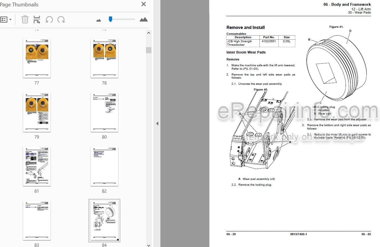 Photo 3 - JCB 3TS-8T 3TS-8W Service Manual Skid Steer Loader 9813-7400