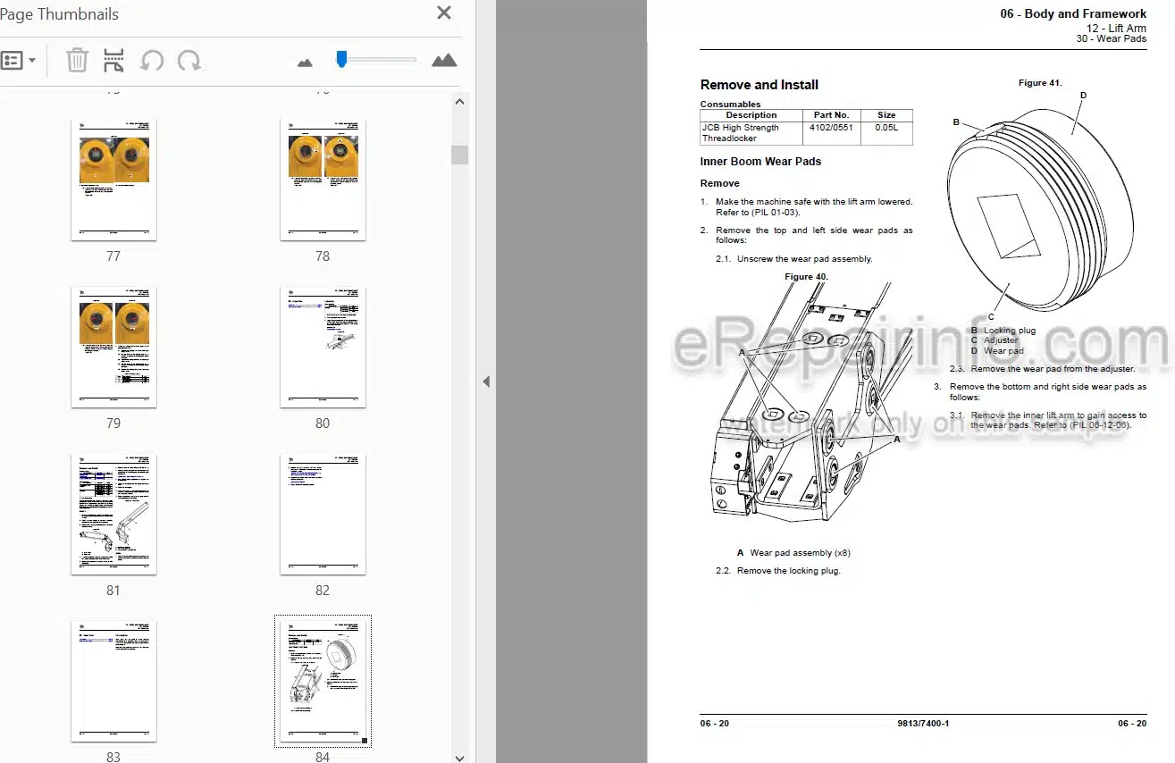 Photo 3 - JCB 3TS-8T 3TS-8W Service Manual Skid Steer Loader 9813-7400