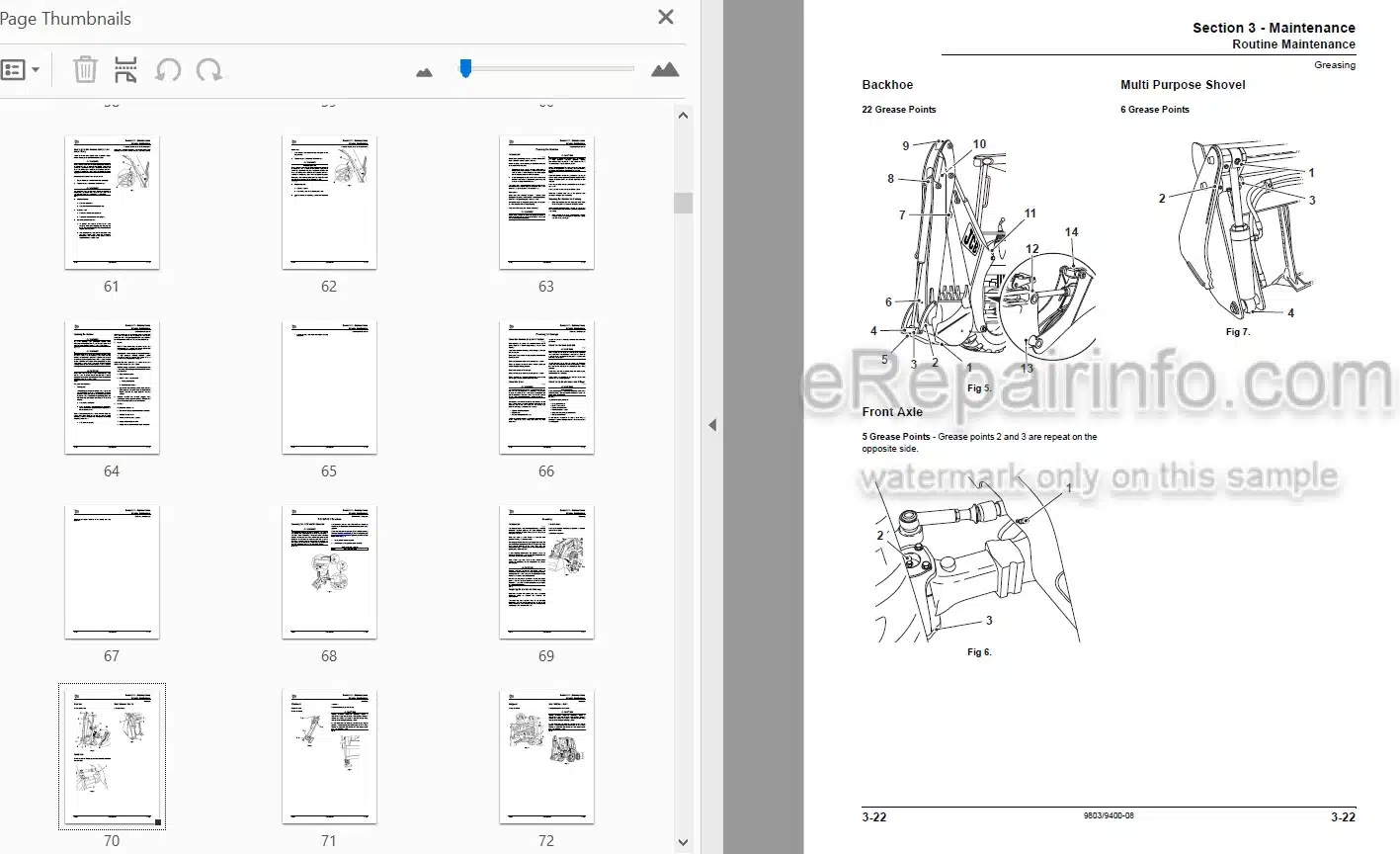Photo 4 - JCB Midi CX Service Manual Backhoe Loader 9803-9400