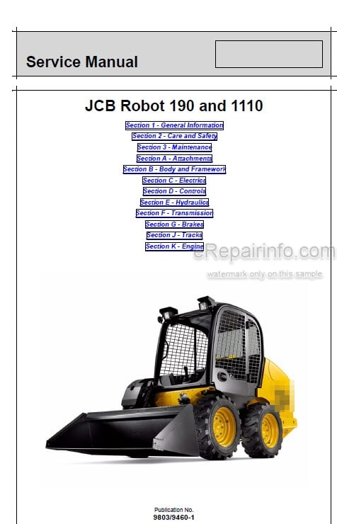 Photo 4 - JCB Robot 190 1110 Service Manual Skid Steer Loader