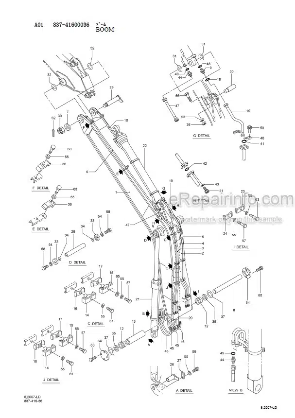 Photo 14 - Kato HD820III Super Exceed Parts List Fully Hydraulic Excavator 112335