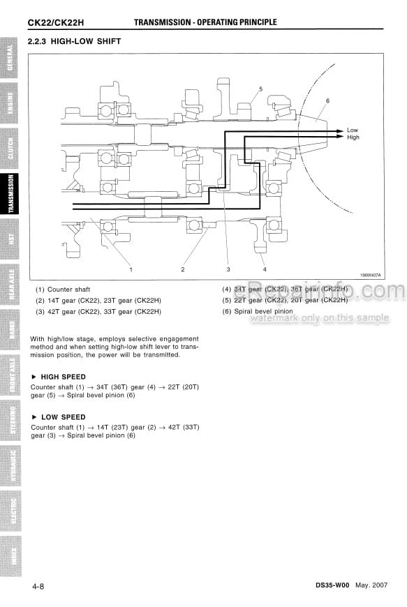 Photo 6 - Kioti Daedong CK22 CK22H Workshop Manual Tractor DS35-W00