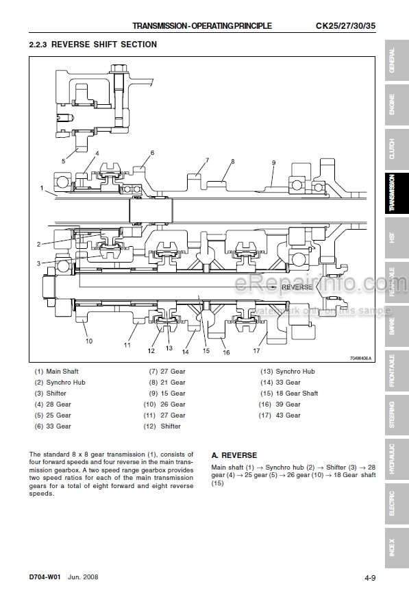 Photo 6 - Kioti Daedong CK25 CH27 CK30 CK35 CK25H CH27D CK30H CK35H Workshop Manual Tractor D704-W01