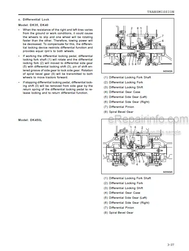 Photo 12 - Kioti Daedong DK35 DK40 DK450L Workshop Manual Tractor