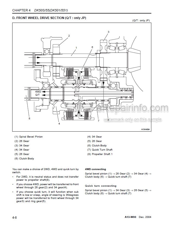 Photo 6 - Kioti Daedong DK50S DK55 DK501 DK551 Workshop Manual Tractor A13-W00
