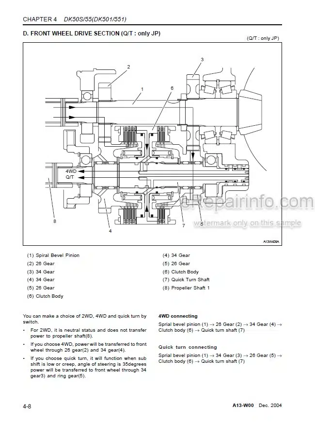 Photo 6 - Kioti Daedong DK50S DK55 DK501 DK551 Workshop Manual Tractor A13-W00