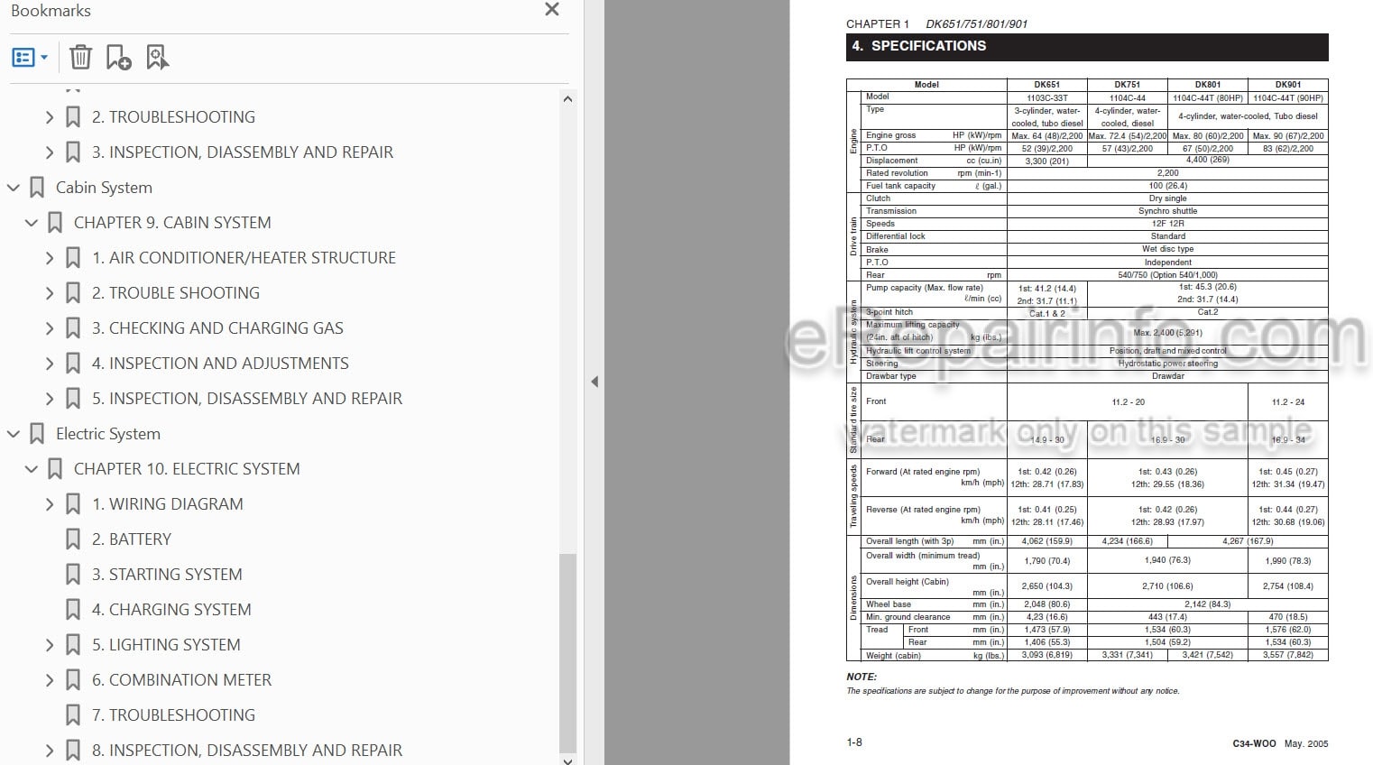 Photo 4 - Kioti Daedong DK651 DK751 DK801 DK901 Workshop Manual Tractor C34-W00