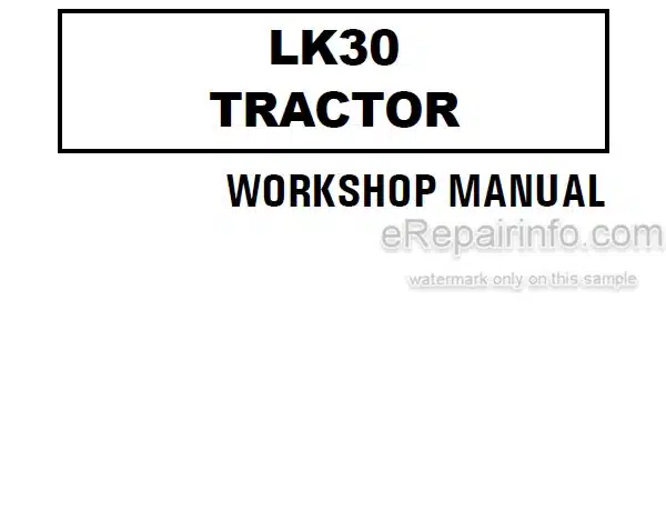 Photo 4 - Kioti Daedong LK30 Workshop Manual Tractor SS41-W00