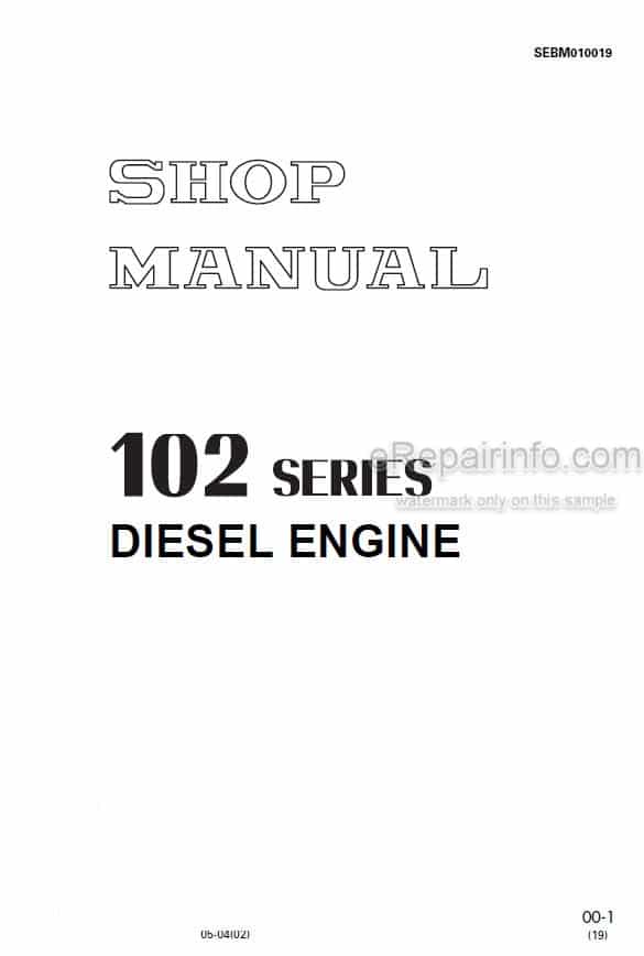 Photo 6 - Komatsu 102 Series Shop Manual Diesel Engine SEBM010019