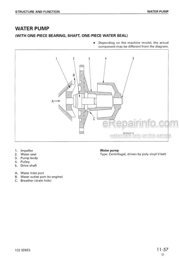 Photo 4 - Komatsu 102 Series Shop Manual Diesel Engine SEBM010019