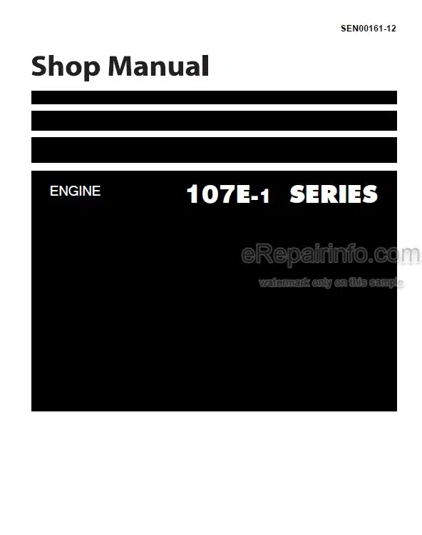 Photo 4 - Komatsu 107E-1 Series Shop Manual Engine SEN00161-12