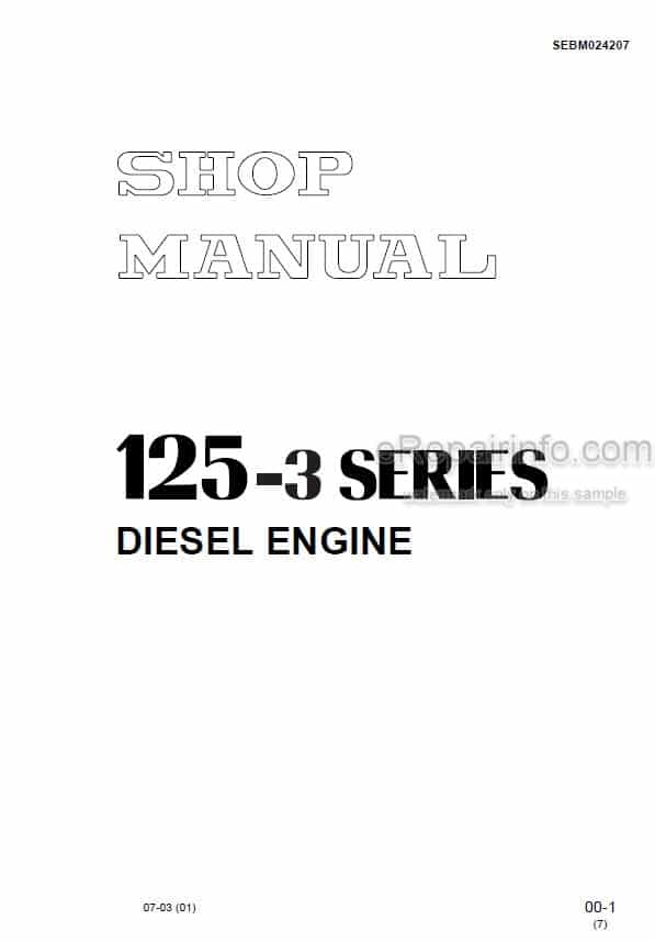 Photo 6 - Komatsu 125-3 Series Shop Manual Diesel Engine SEBM024207
